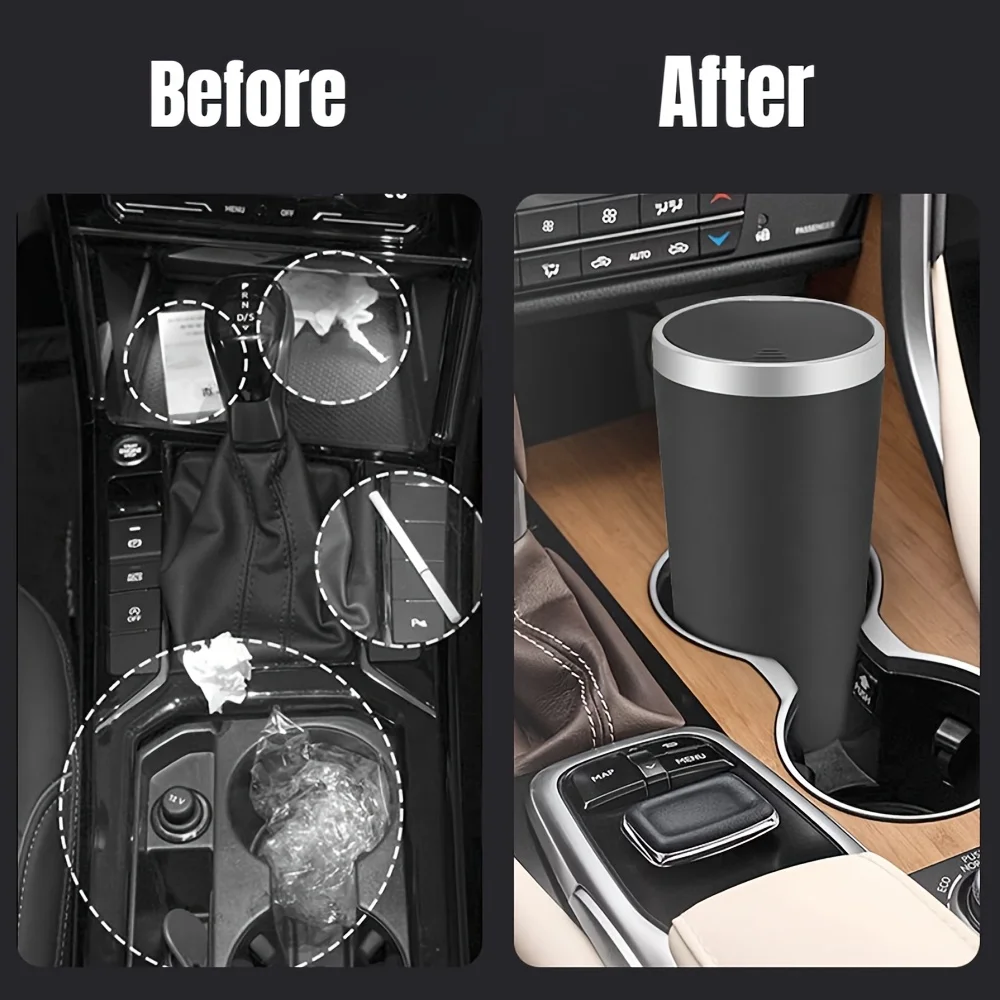 Waterproof Car Trash Can With Lid - Mini lata de lixo para carro,
