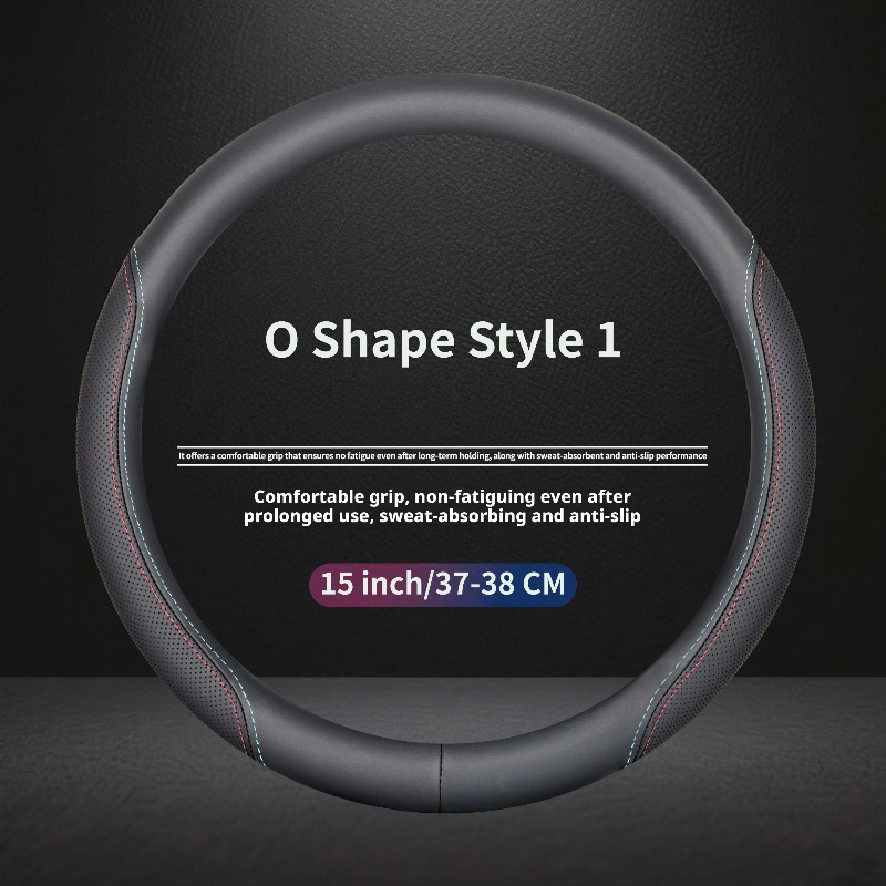 Car Steering Wheel Cover Anti Slip Breathable - Capa universal para volante em couro