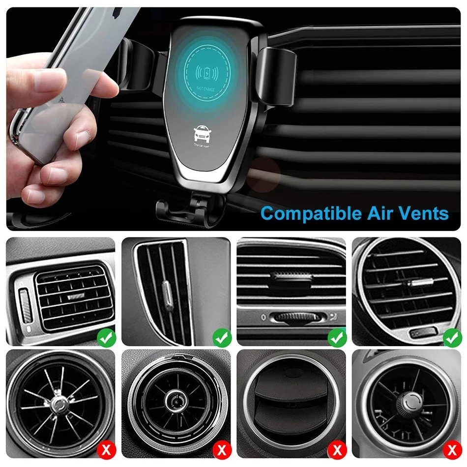 Carregador de carro sem fios V - Wireless Car Charger Mount Fast Charging avaliação e preço