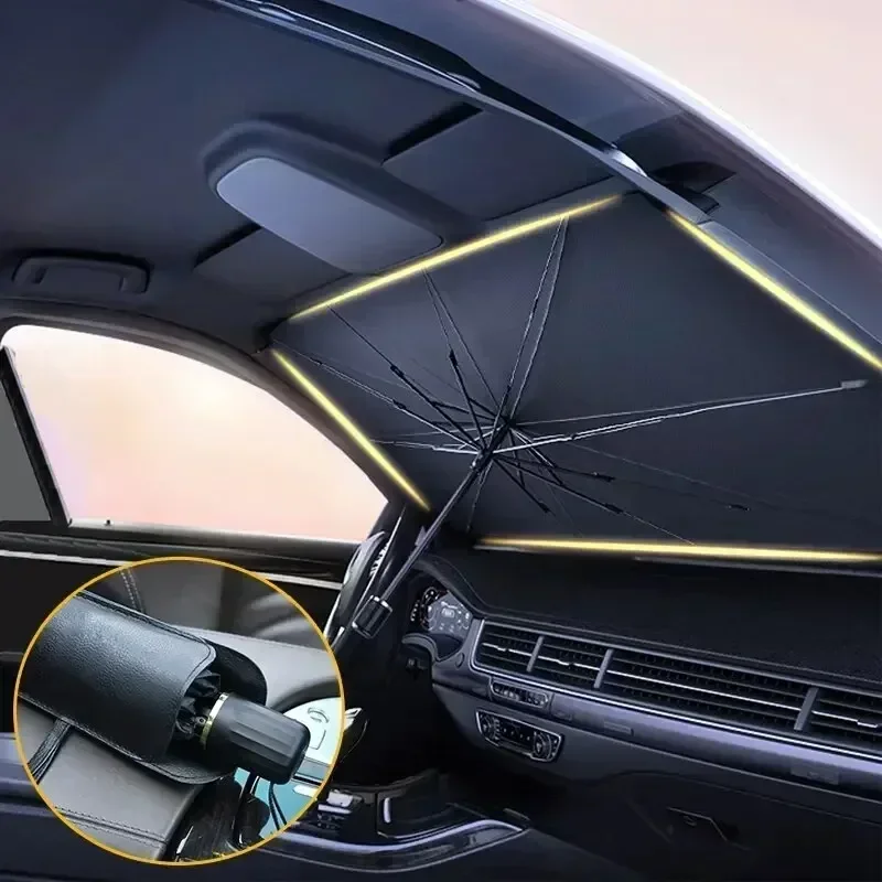 Guarda-sol dobrável para carro - Car Sunshade Windshield Umbrella Foldable avaliação e preço