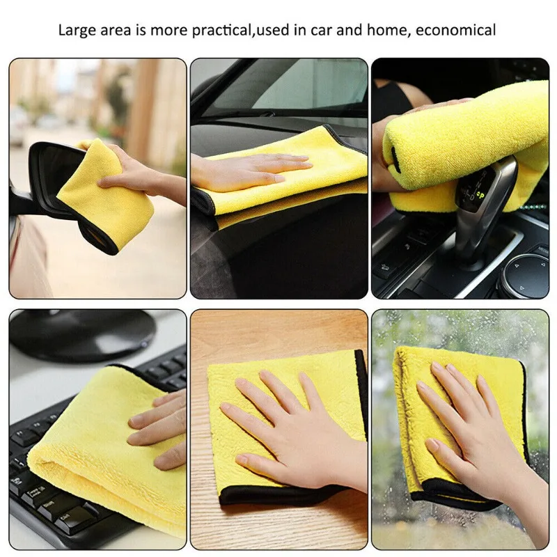 Toalhas de dupla camada grossa - Microfiber Car Drying Towel Super Absorbent avaliação e preço